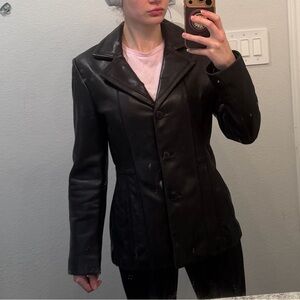 Black leather jacket